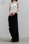Marc Le Bihan Pleated Wool Skirt French Handmade MLB-2502-HEI Black